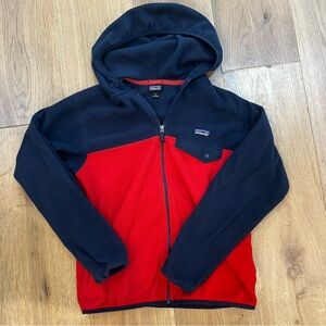 Patagonia Kids Red and Black Fleece Hoodie